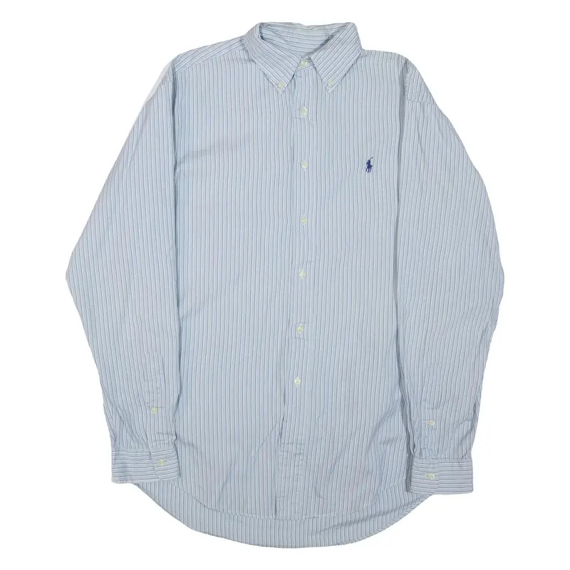POLO RALPH LAUREN Yarmouth Mens Shirt Blue Striped Long Sleeve L
