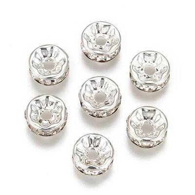 Brass Grade A Rhinestone Spacer Beads