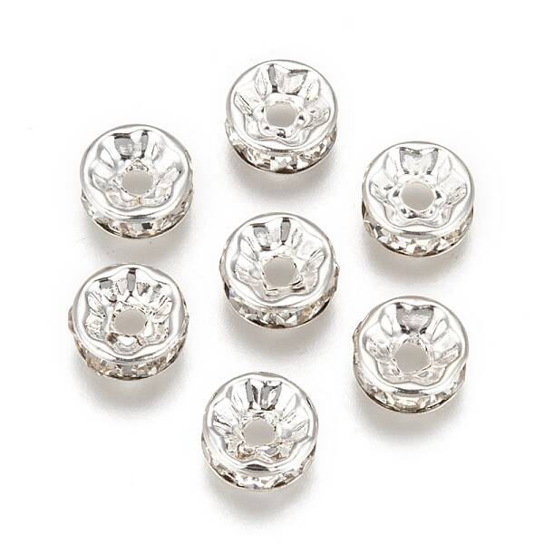 Brass Grade A Rhinestone Spacer Beads