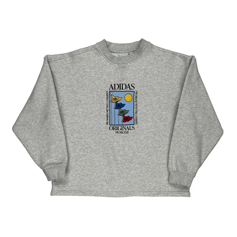 Originals Adidas Graphic Sweatshirt - Medium Grey Cotton Blend
