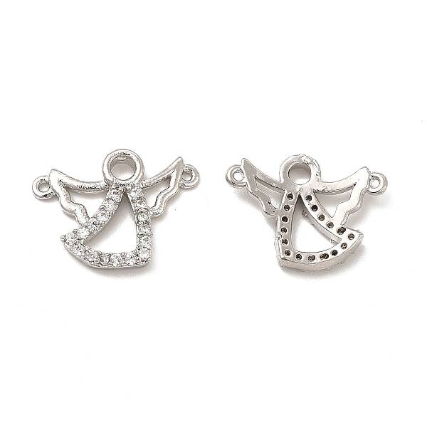 Brass Micro Pave Cubic Zirconia 2-Loop Pendants