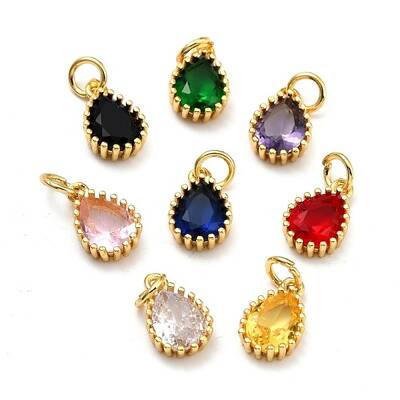 Brass Micro Pave Cubic Zirconia Pendants