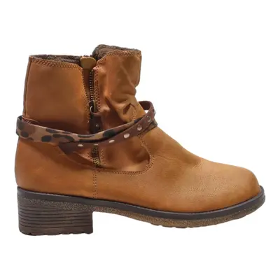 FOOTFLEX Ankle Boots Orange Leather Womens UK 4