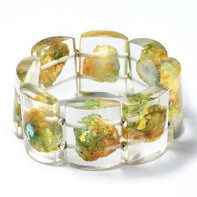 Dyed Natural Dolomite & Synthetic Opal Stretch Bracelets