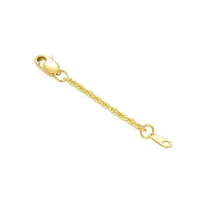 14K Gold 1Inch Hemp Rope Chain With One-Word Buckle Extender Chain
