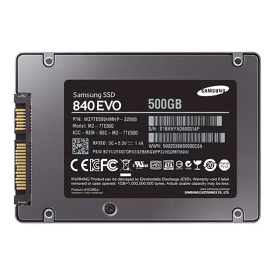 Samsung MZ-7TE500B/KR | 840 EVO Series 500GB 2.5-inch 6GB/s SATA 512MB Cache V-NAND 3bit MLC Solid State Drive