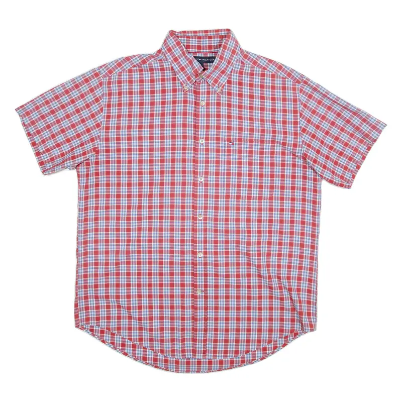 TOMMY HILFIGER Mens Shirt Red Check L
