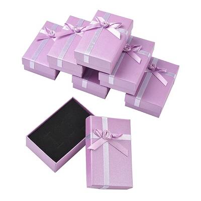 6Pcs Cardboard Paper Jewelry Set Boxes