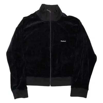 REEBOK Cropped Womens Bomber Jacket Black Velvet XL