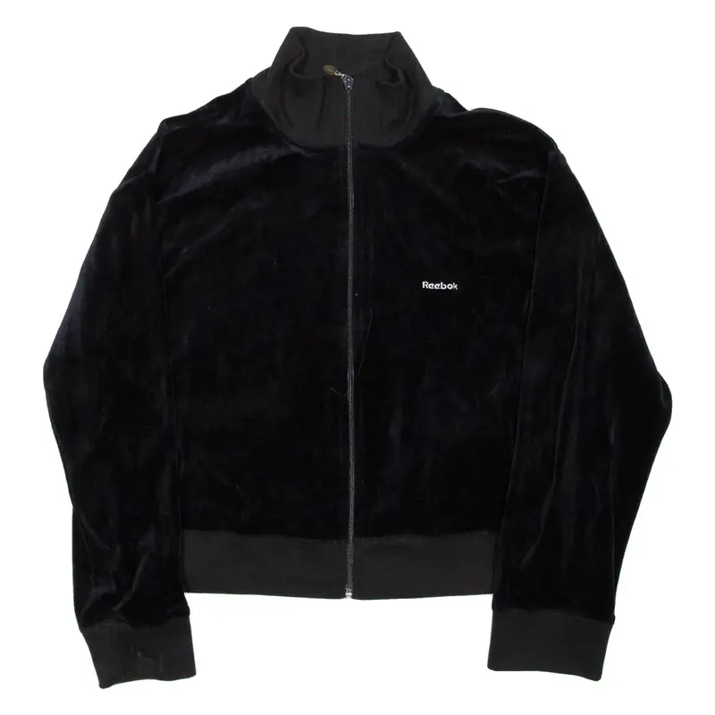 REEBOK Cropped Womens Bomber Jacket Black Velvet XL