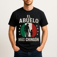 100%Cotton,Gift for Men， El Abuelo Mas Chingon Tee, Mexican Gift T-shirt for Him Menswear Tops graphic tee Crew Neck Graphi...