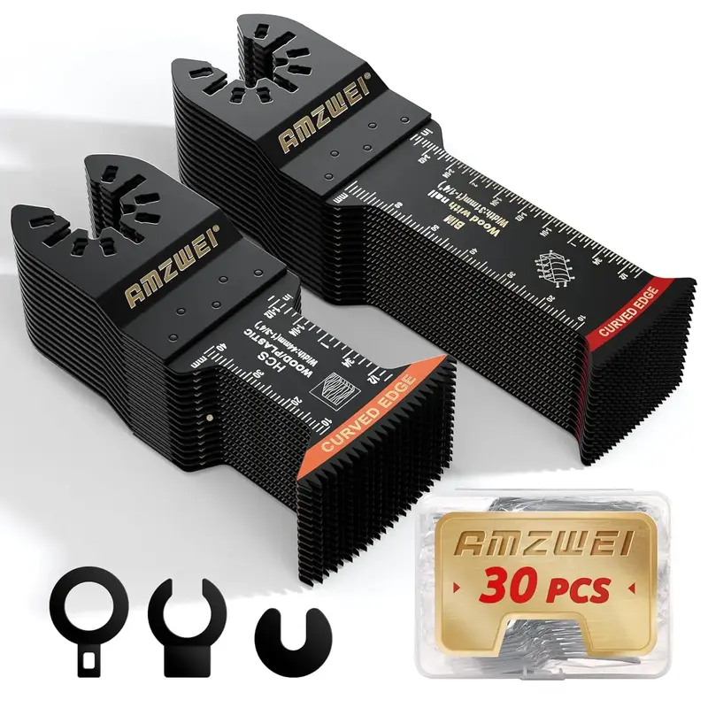 Father's Day Gifts 30 Pcs Bi-Metal Oscillating Tool Blades Metal Cutting, Extra Long & Japanese Teeth Multitool Blades for Na...