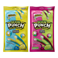 Sour Punch Straws Duo – Raspberry Lemonade & Cherry Lemonade, Sour Candy Favorites, 5 oz Each (Pack of 2) Sweet Tangy Snack...
