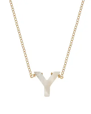 Dawn Initial Necklace | Metal Color: Gold | Style: Y