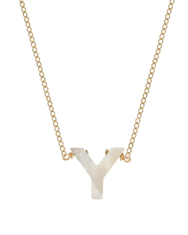 Dawn Initial Necklace | Metal Color: Gold | Style: Y