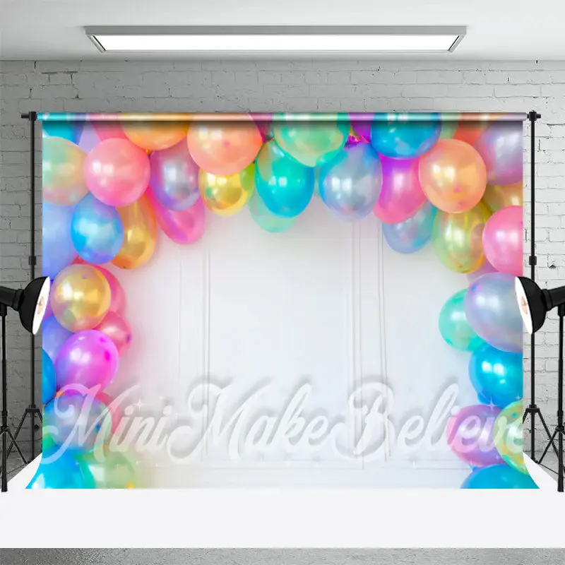Laser Light Balloons Birthday Cake Smash Backdrop - Aperturee