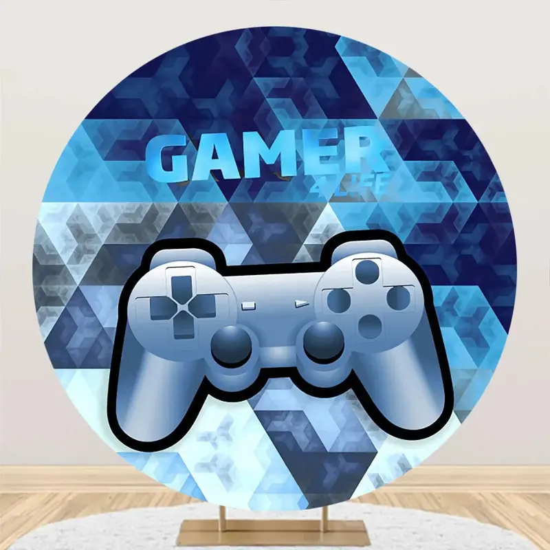 Round Gamer 4 Life Gamepad Bokeh Party Backdrop - Aperturee