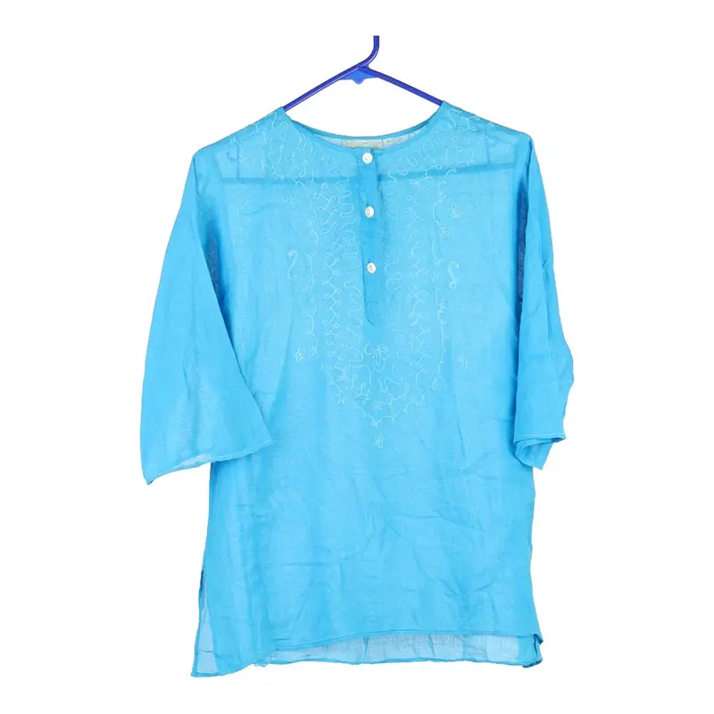 Marila Top - Small Blue Cotton Blend
