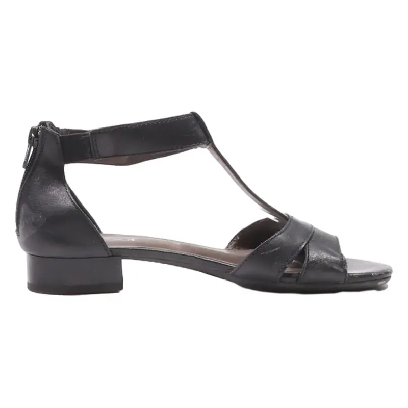 GABOR Strappy Sandals Black Leather Womens UK 4
