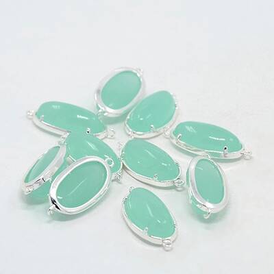 Silver Color Plated Brass Glass Links connectors