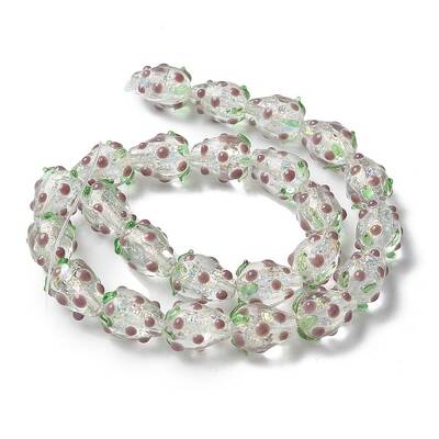 Handmade Foil Lampwork Bumpy Beads Strands
