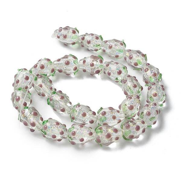 Handmade Foil Lampwork Bumpy Beads Strands