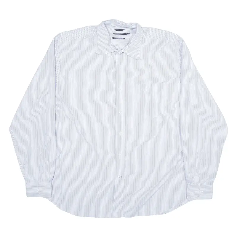 NAUTICA Shirt Blue Striped Long Sleeve Mens 2XL