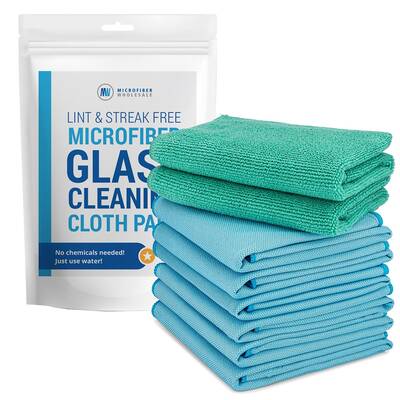 Claro Microfiber Glass Cleaning Cloths (8 Pack) β 2-Step Streak-Free System for Windows, Mirrors & Stainless Steel Just