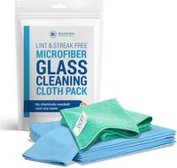 Claro Microfiber Glass Cleaning Cloths (8 Pack) | Streak-Free Wipes for Windows & Mirrors, Lint-Free for Cars, Polishing, Sta...