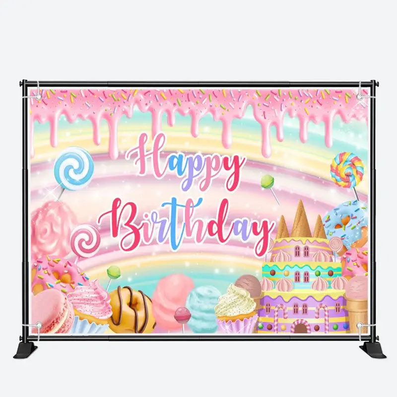 Sweet Candyland Dessert Birthday Backdrop For Girl - Aperturee
