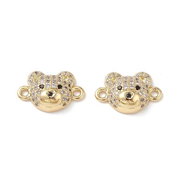 Brass Micro Pave Cubic Zirconia Connector Charms