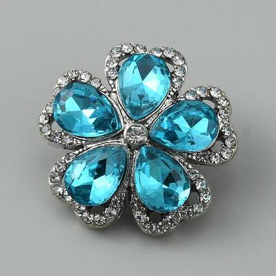Alloy Rhinestone Snap Button