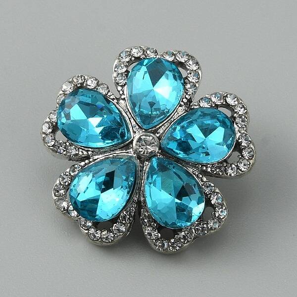 Alloy Rhinestone Snap Button