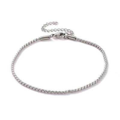 Tarnish Resistant 304 Stainless Steel Serpentine Chain Anklets