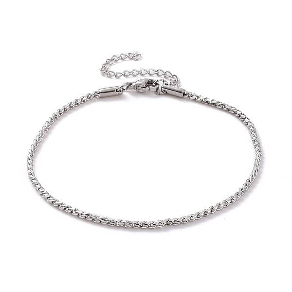 Tarnish Resistant 304 Stainless Steel Serpentine Chain Anklets