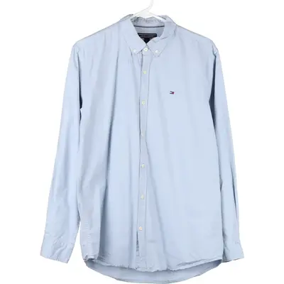 Tommy Hilfiger Slim Fit Shirt - Large Blue Cotton