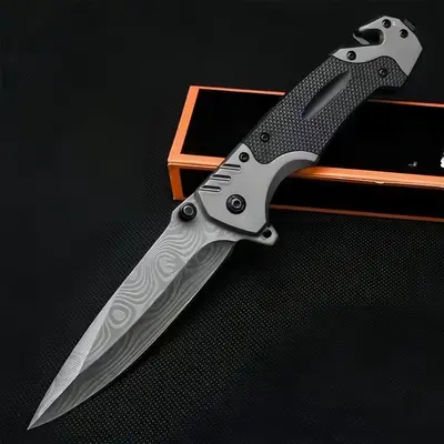 Stainless steel Multifunctional folding knife Glass Breaker, Seat Belt Cutter - EDC Sharp Folding Knives - Small Tool for Tac...