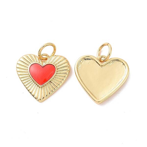Heart Brass Enamel Pendants