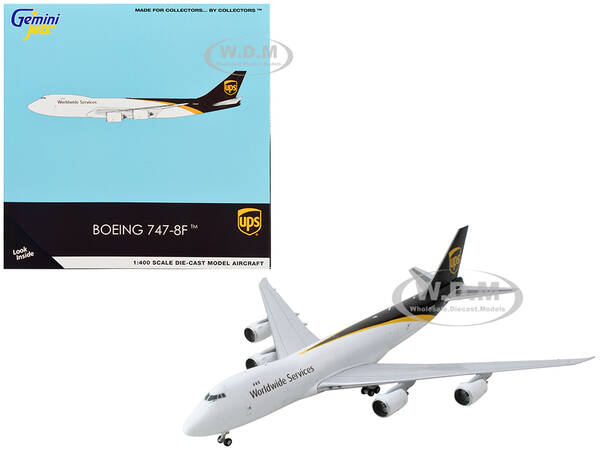 Boeing 747-8F Commercial Aircraft UPS Worldwide Services White with Brown Tail 1/400 Diecast Model Airplane by GeminiJets