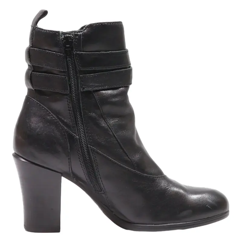 BORN Ankle Boots Black Leather Womens UK 6.5
