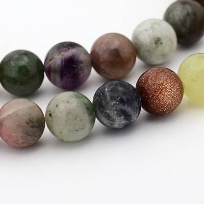 Natural & Synthetic Mixed Gemstone Beads Strands
