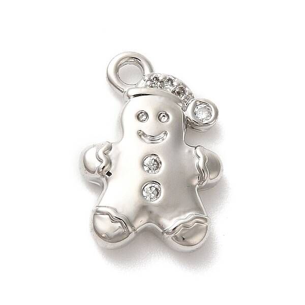 Brass Micro Pave Cubic Zirconia Charms