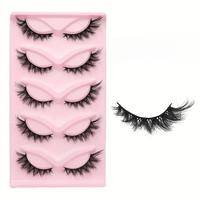 Natural Eye Tail Elongated False Eyelashes, Wispy Cat Eye Look Faux Cluster Lashes, Volumized False Eyelashes for Women & Gir...