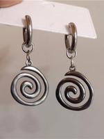 Vintage Geometric Spiral Design Dangle Earrings, Y2K Fashion Stainless Steel Jewelry for Women for Party, Daily Wear, Daily D...