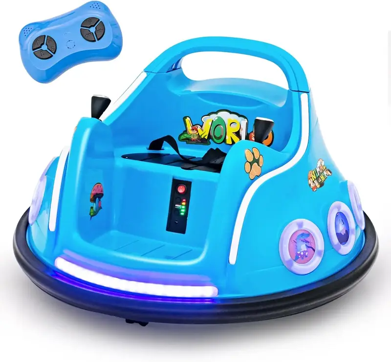 [AffiliateLive]12V Toddler Bumper Car,Dual Joysticks, Flashing LED Light & Music,360 Degree Spin Gift for Boys Girls children