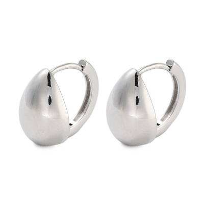 Rack Plating Teardrop Brass Hoop Earrings