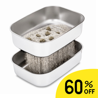 XL Sifting Litter Box for Regular Litter,Stainless Steel Sifting Box, Easy to Clean Catbox with High Sides, Includes Scoop & ...