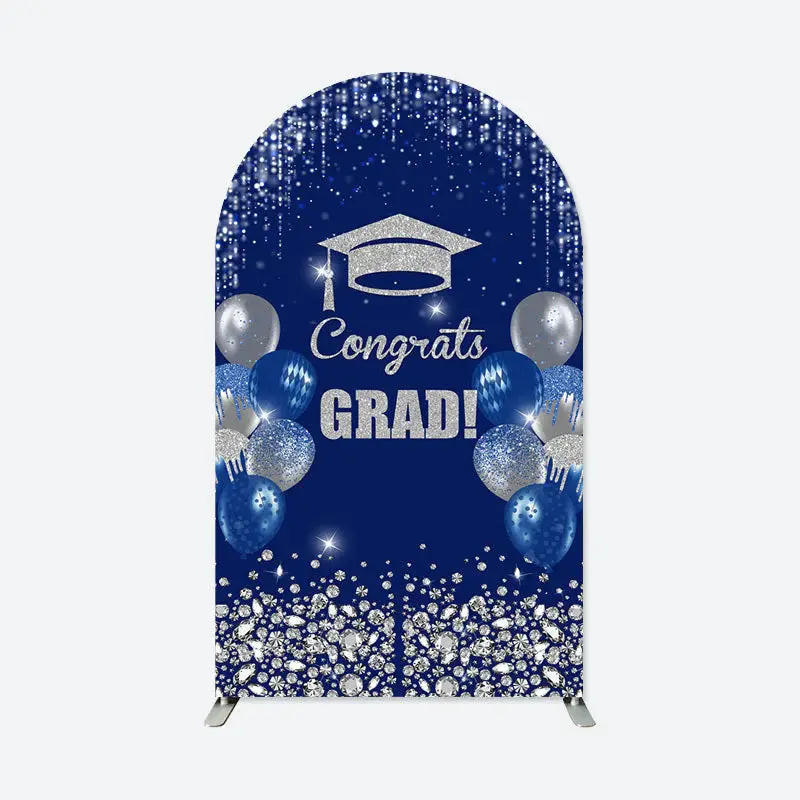 Aperturee Blue Balloon Glitter Congrats Grad Arch Backdrop | Diy Chiara Backdrop Cover | Chiara Arch Backdrop Diy | Custom Ar...