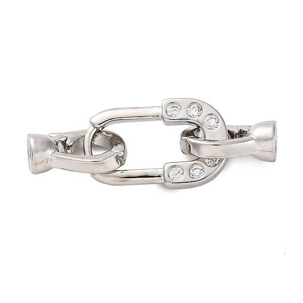 Brass Micro Pave Clear Cubic Zirconia Fold Over Clasps