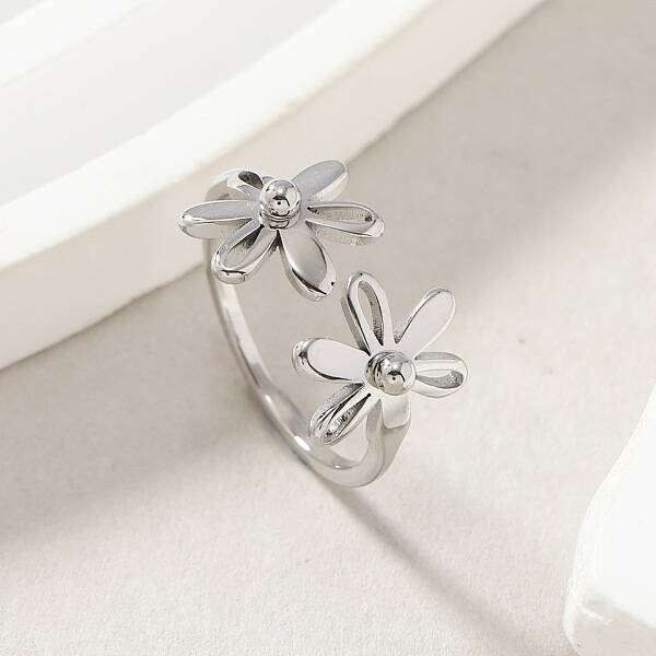 304 Stainless Steel Open Cuff Rings for Women